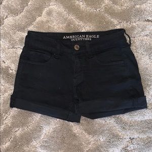 Black midi shorts